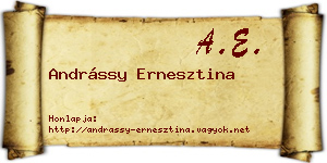 Andrássy Ernesztina névjegykártya